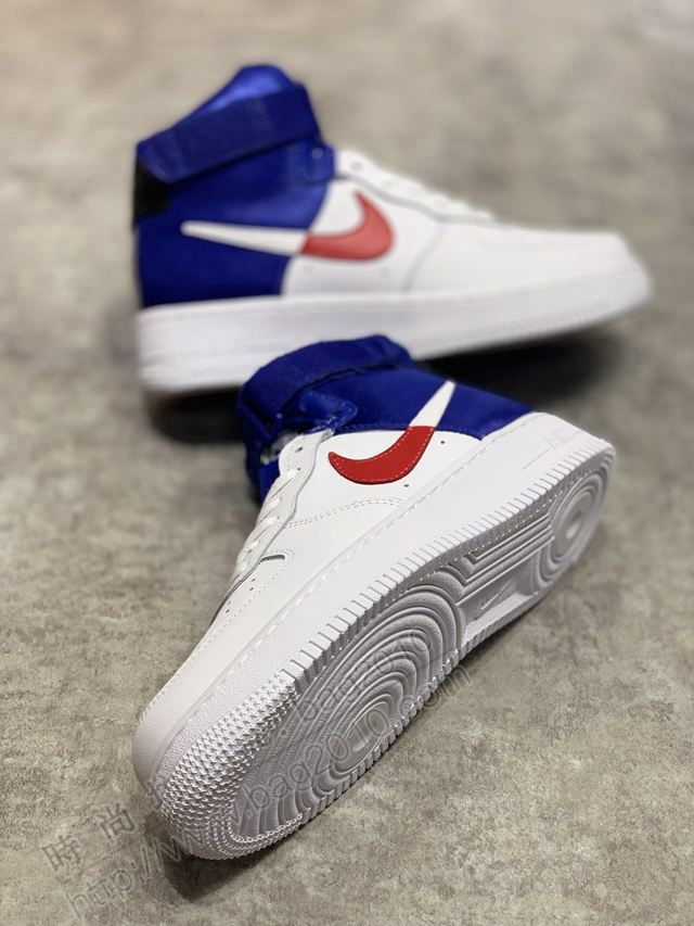 Nike男鞋 耐克空軍高幫絲綢拼接 空軍版型男板鞋 Nike氣墊鞋  hdx13241